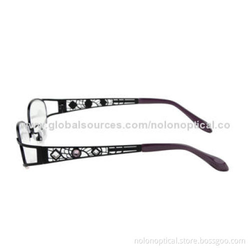 Woman's Stainless Eyeglasses Optic with Stones, 49-17-135 Frame Color